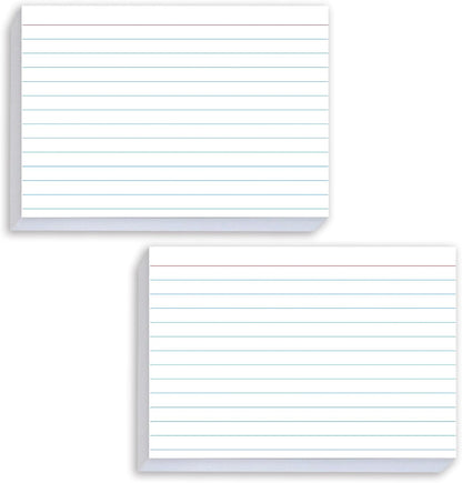 White Index Cards 5x7 Ruled, 50 Pcs File Note Cards, Lined Index Cards, Study Cards, Flashcards for Studying, Notecards for Studying, Note Taking and To Do List