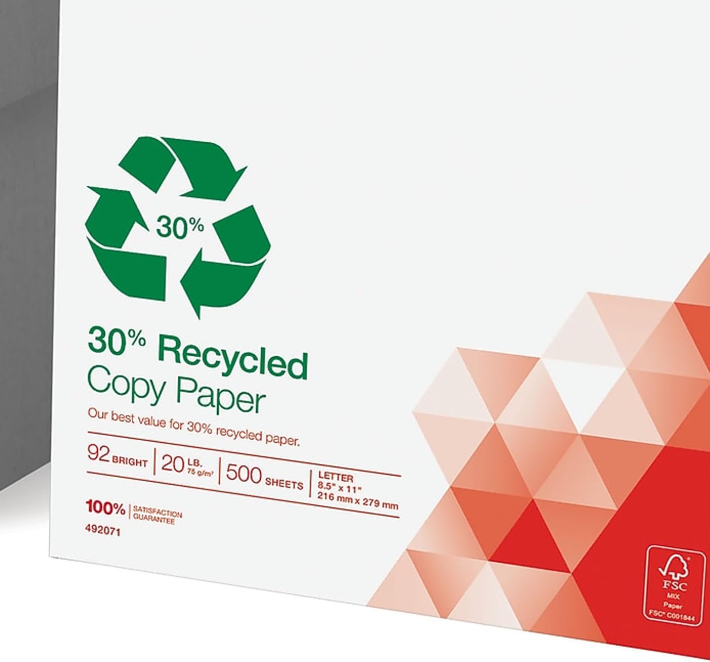 Staples 30% Recycled 11x17 Paper 20 lbs 92 Bright 500/Ream, For Office, School & Home