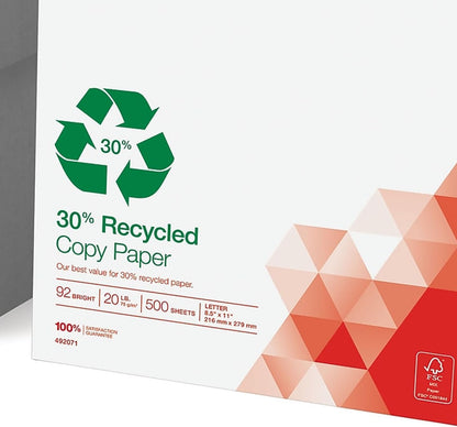 Staples 30% Recycled 11x17 Paper 20 lbs 92 Bright 500/Ream, For Office, School & Home