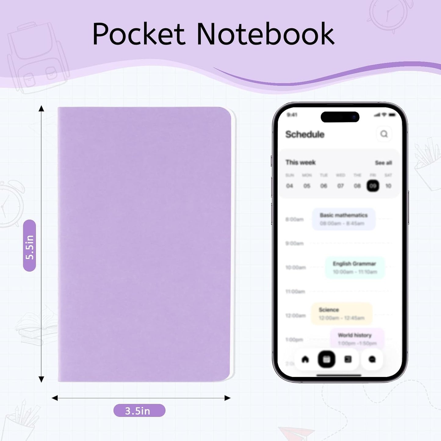 Oucaru 48PCS Pocket Notebook, 3.5" x 5.5", 8 Color, 52 Pages Blank Notebook Mini Notebook Journal, Small Notebook Memo Notepad for Students, Traveler, School Supplies
