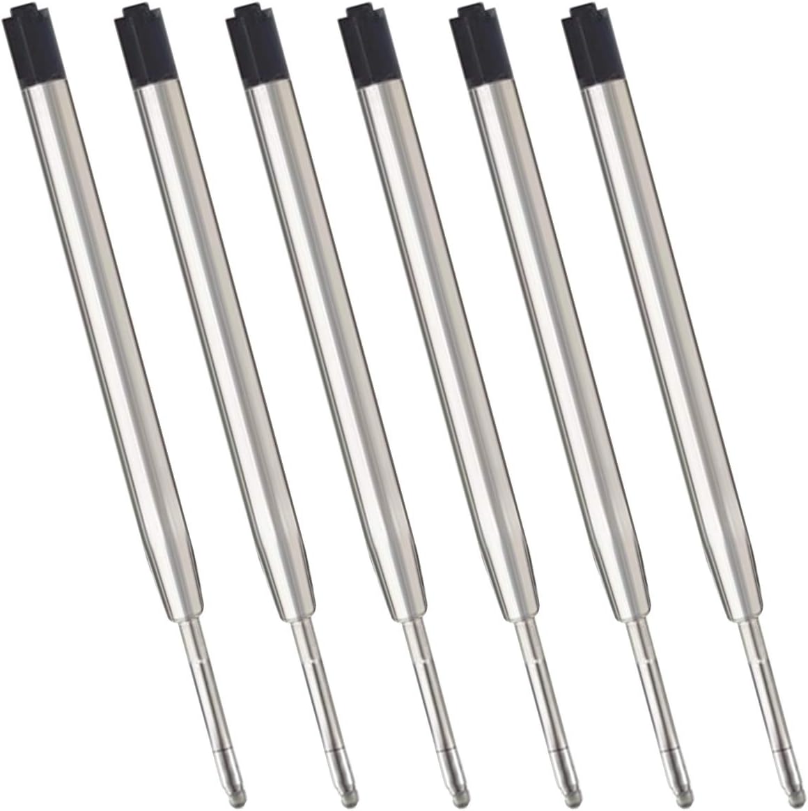 Blue Ink Refills (6pcs), Replaceable Ballpoint Pens Refills, 1mm Medium Tip - Blue