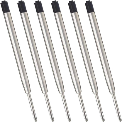 Blue Ink Refills (6pcs), Replaceable Ballpoint Pens Refills, 1mm Medium Tip - Blue