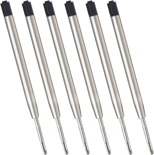 Blue Ink Refills (6pcs), Replaceable Ballpoint Pens Refills, 1mm Medium Tip - Blue