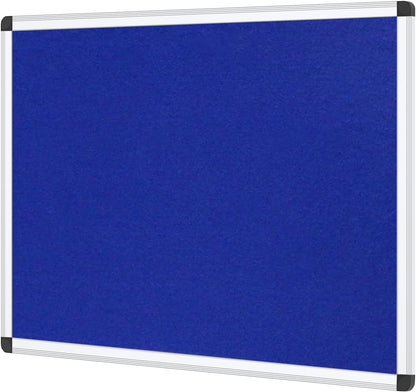 VIZ-PRO Large Fabric Bulletin Board/Foldable Notice Board Felt Gray, 60 X 48 Inches, Silver Aluminium Frame