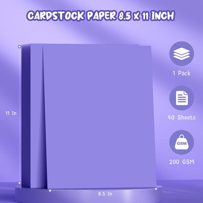 40 Sheets Cream Cardstock Paper 8.5 x 11, Ivory Cardstock Printer Paper 8.5x11, Off White Card Stock Paper 8.5 x 11, 200 GSM Construction Paper for DIY Cards, Greeting Cards, Wedding Invitations