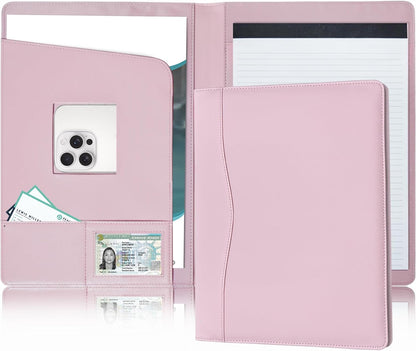 Padfolio Portfolio Organizer Legal Pad Holder Padfolio Folder Leather Portfolio Storage Clipboard Notepad with Cover for Letter Size A4 Writing Pad for Business and School Office