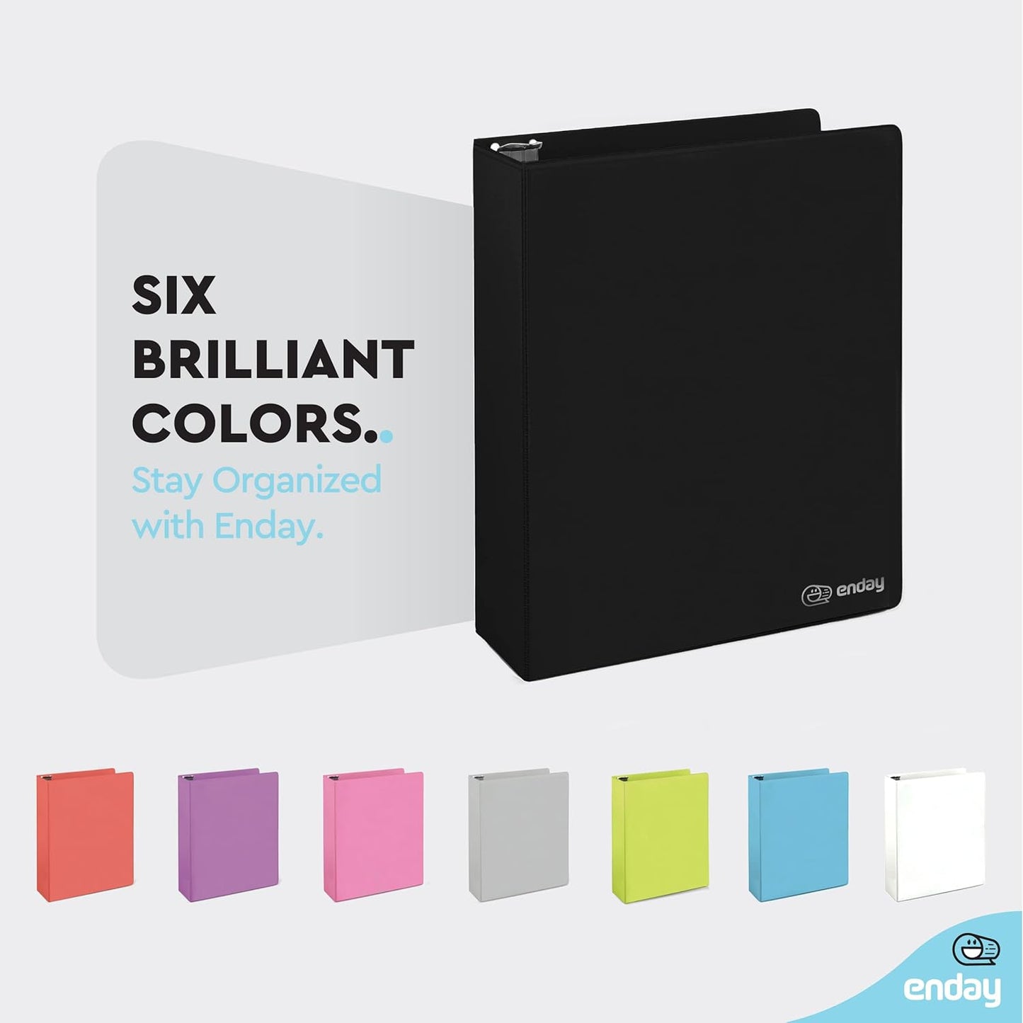 3 Inch Binder 3 Ring Binders Green, Slant D-Ring 3” Clear View Cover with 2 Inside Pockets, Heavy Duty Colored School Supplies Office and Home Binders – By Enday