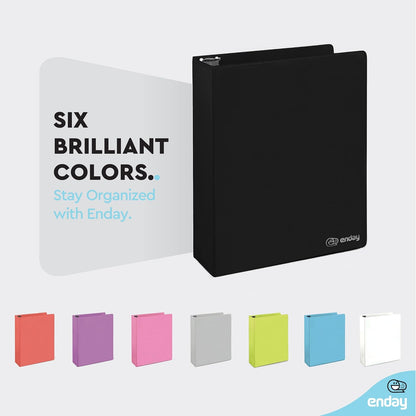 3 Inch Binder 3 Ring Binders Green, Slant D-Ring 3” Clear View Cover with 2 Inside Pockets, Heavy Duty Colored School Supplies Office and Home Binders – By Enday