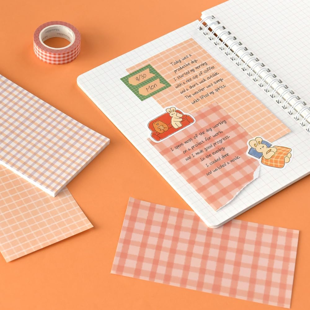 Monolike Memopad Memories design B SET - 4 Packs, 4 Different Designs, 100 Sheets Per Pad, Total 400 Sheets, Note pads, Writing pads, 3.15 x 4.17 Inches