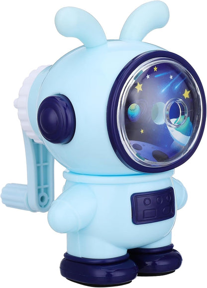 jojofuny Cute Rabbit Astronaut Pencil Sharpener for Kids - Heavy Duty Manual Hand Crank with 3 Sharpness Levels, Large Shavings Tray - Cool Space Theme School Supplies Gift for Boys & Girls