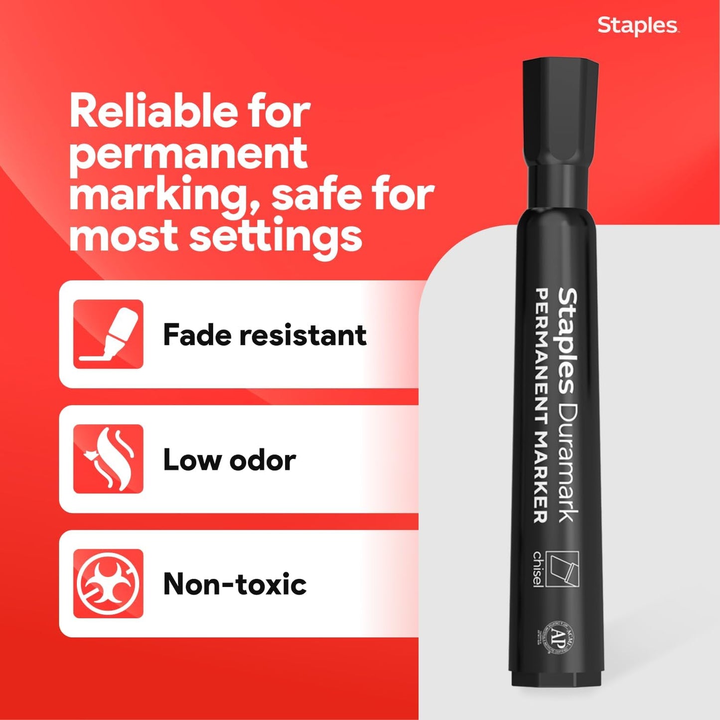 STAPLES Permanent Markers, Ultra Fine Tip, Black, 12 Pack – Duramark Precision Markers for Writing, Drawing & Labeling