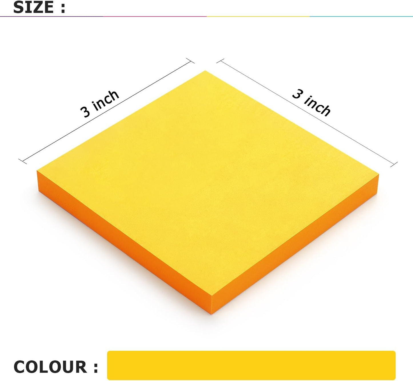 Sticky Notes 3x3 Self-Stick Notes Bright Colors Sticky Notes 8 Pads 80 Sheet/Pad (Blue)