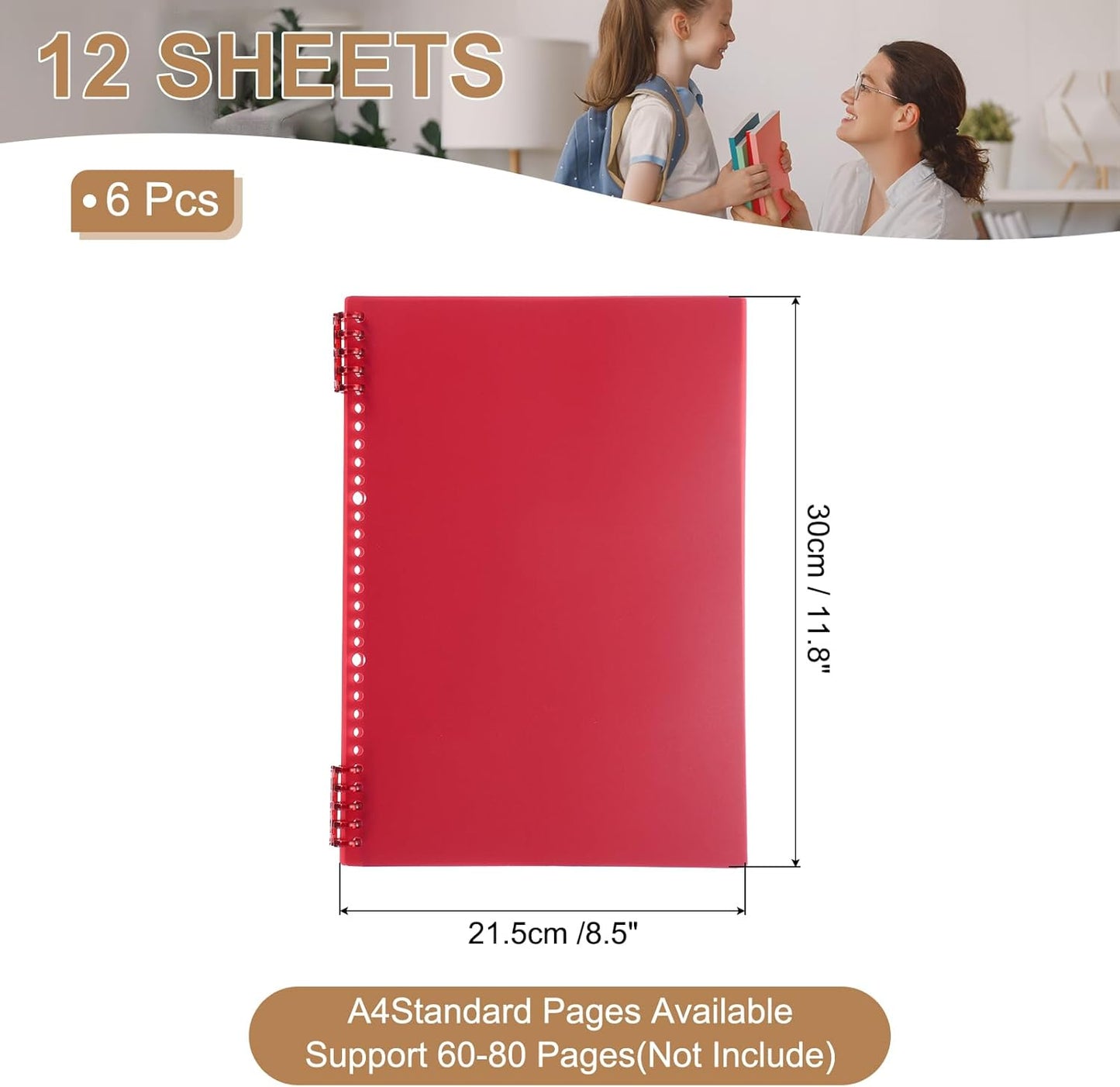 PATIKIL 12 Pack Binding Covers, A5(8.4x5.7 Inch) 22 Mil Plastic Notebook Covers Sheets with Binding Comb for Book Report Presentation, Light Blue