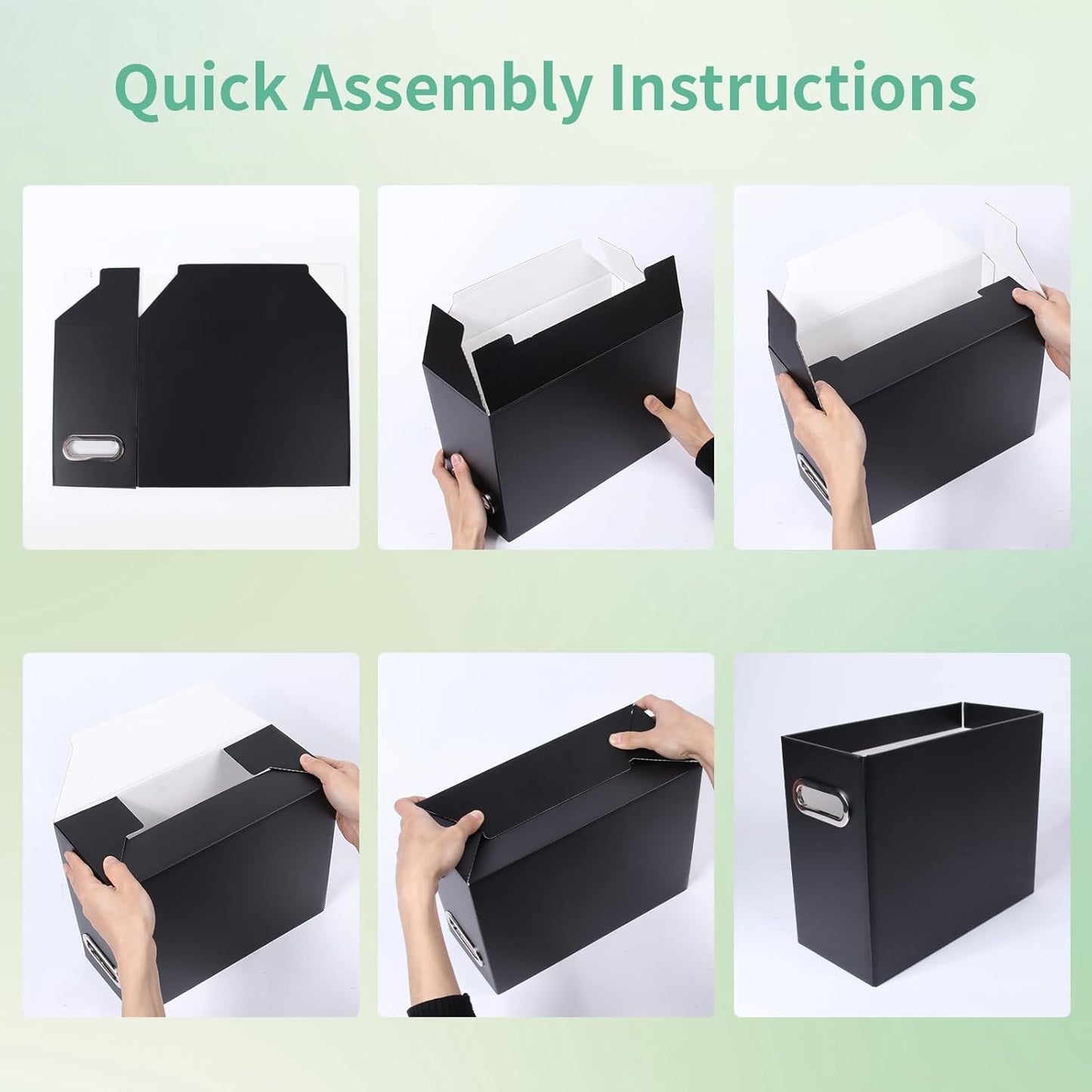 Collapsible File Organizer Box with Handle, Filing Organizer for Home or Office, Small Portable File Box(1 Pack, White)
