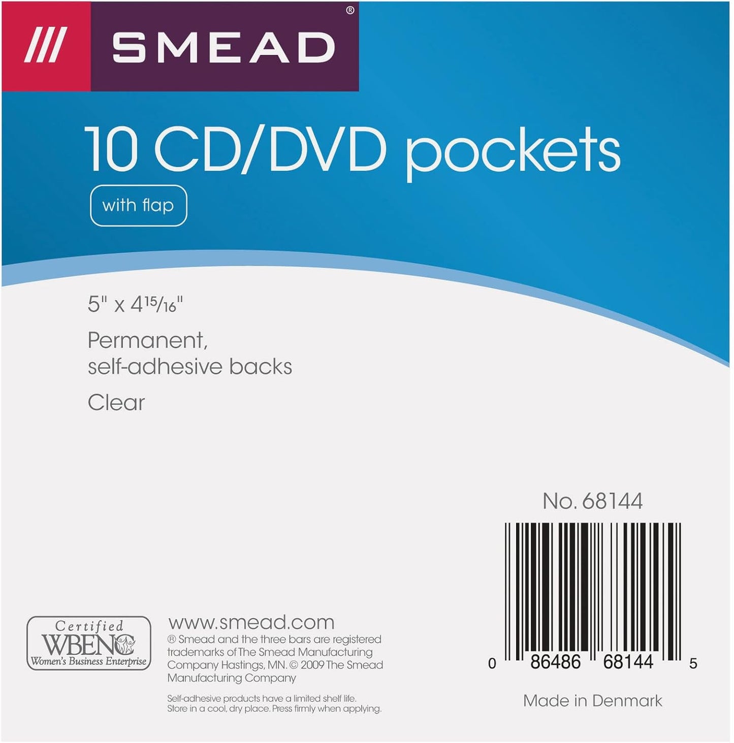 Smead Self-Adhesive Poly Pocket, 6" x 4", Standard Photo Size, Clear, 100 per Box (68164)