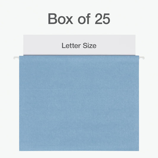 Pendaflex Hanging File Folders, 25 Pack, Letter Size (8.5" x 11"), Assorted Colors: Khaki, Peach, Light Blue, Light Green, 5 Tab Positions, Reinforced, Includes Tabs and Inserts, Durable Hanging Files