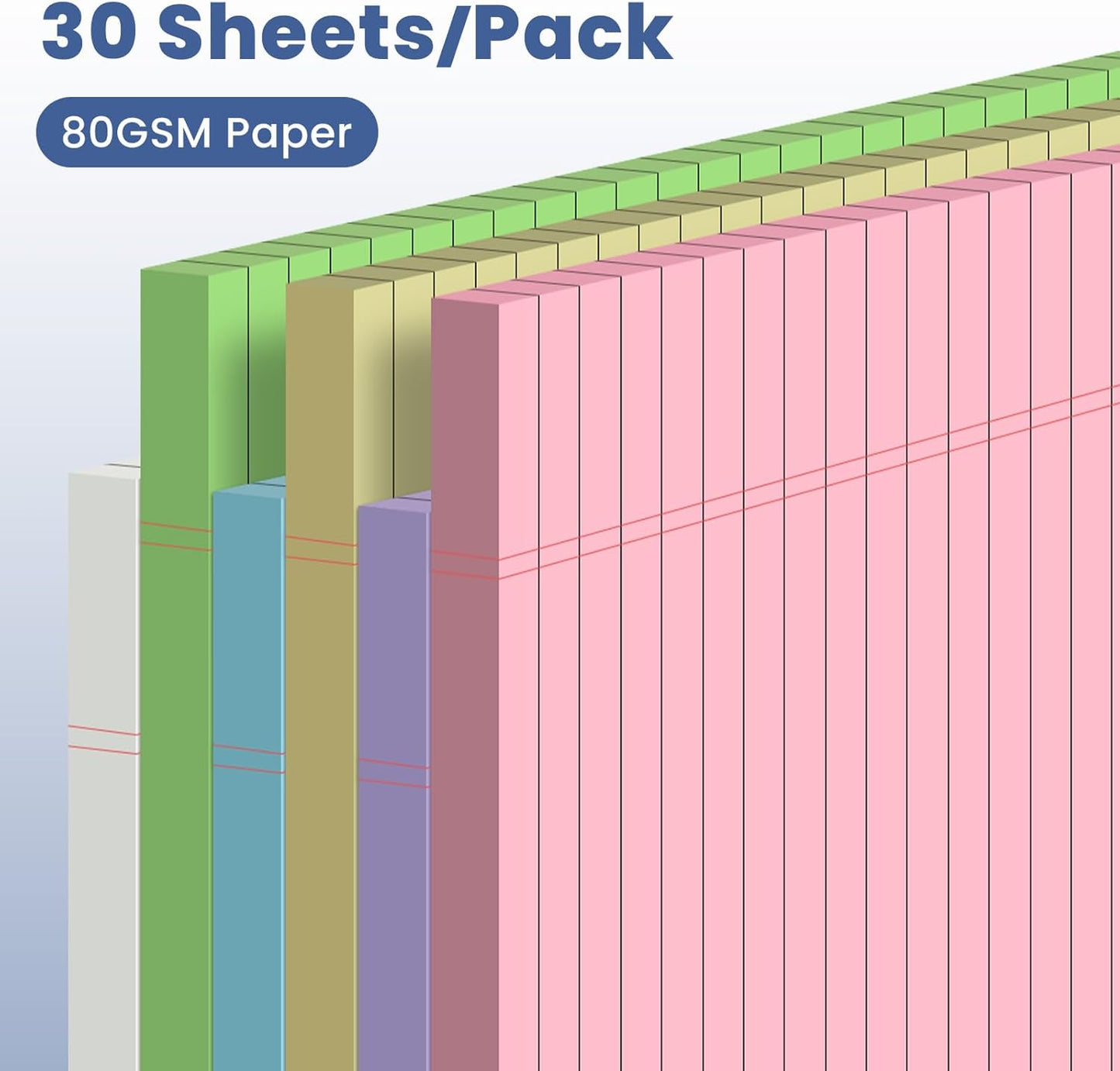12 Pack Notepads 5x8, Small Legal Pads Narrow College Ruled, 30 Sheets/Pack, Perforated Notebook - White Note Pads for School, Memo, Note Taking, Teacher & Office Supplies, Writing Pads of Paper