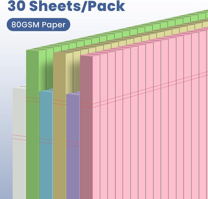 12 Pack Notepads 5x8, Small Legal Pads Narrow College Ruled, 30 Sheets/Pack, Perforated Notebook - White Note Pads for School, Memo, Note Taking, Teacher & Office Supplies, Writing Pads of Paper