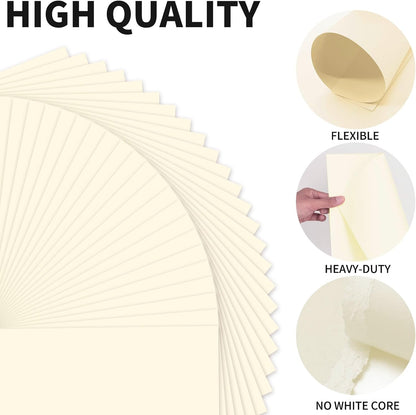 25Sheets Cream Paper, 8.5 x 11 Thick Card stock for Certificates, Invitations, Greeting Cards, Crafts, Graduations 250gsm/92lb Heavyweight Scrapbook Paper（Cream）