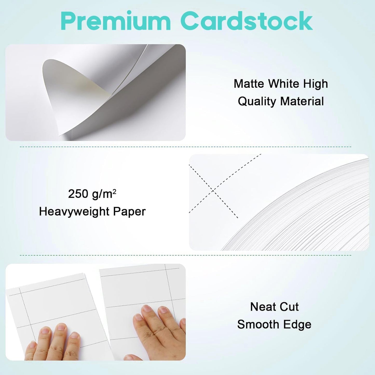 Thick Business Cards 200 Printable Business Card, 3.5" x 2" Business Card Paper Compatible with Laser & Inkjet Printer, Double-sided Printing, Heavyweight, Matte White Paper, (10 Cards/Sheet)