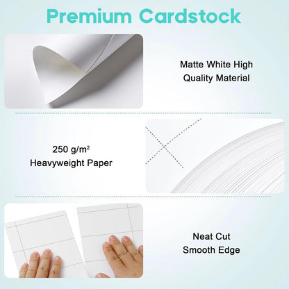 Thick Business Cards 200 Printable Business Card, 3.5" x 2" Business Card Paper Compatible with Laser & Inkjet Printer, Double-sided Printing, Heavyweight, Matte White Paper, (10 Cards/Sheet)