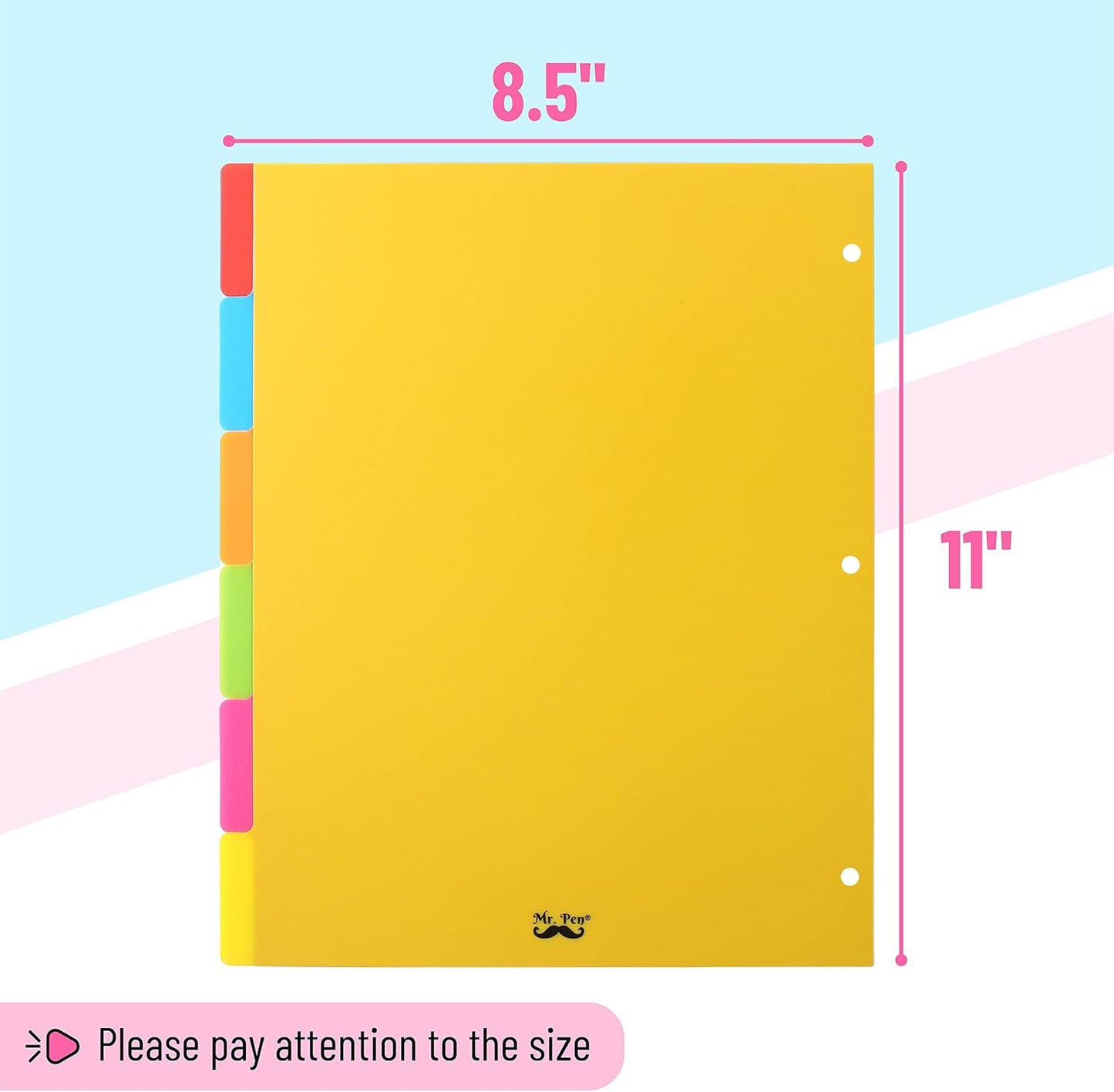 Mr. Pen- Binder Dividers, 6 Tab Dividers, Pack of 2 Sets (12 Dividers Total), Dividers