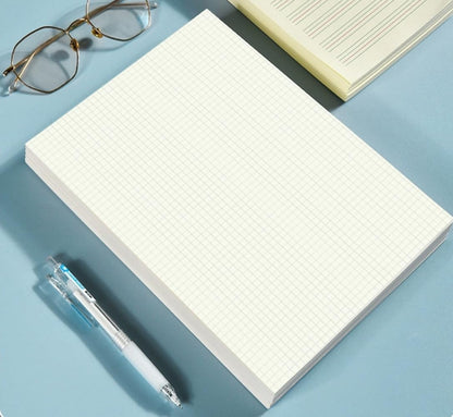 A5 Grid Refill Paper, 6-Hole Graph Paper, 100Sheets / 200Pages Loose-Leaf Grid Paper, 100gsm White Paper, 5.8" x 8.3 "