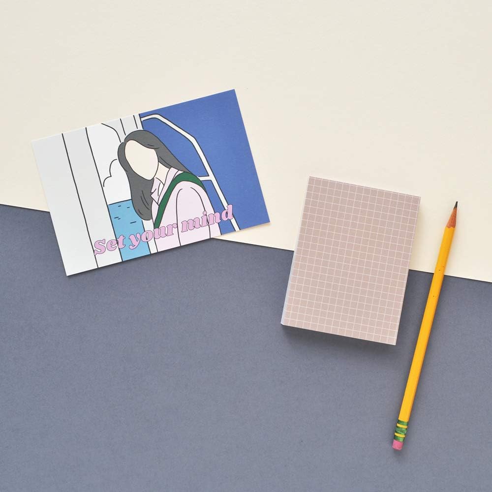 Monolike Memopad Memories design B SET - 4 Packs, 4 Different Designs, 100 Sheets Per Pad, Total 400 Sheets, Note pads, Writing pads, 3.15 x 4.17 Inches