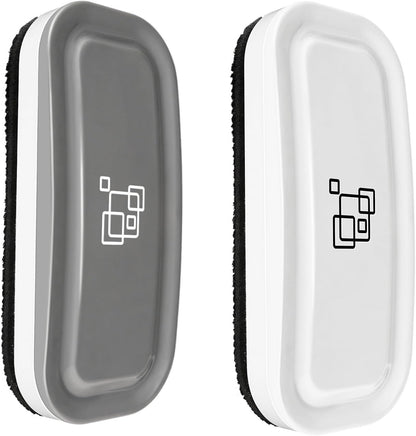maxtek Dry Erase Eraser, Magnetic White Board Erasers - 2 Pack, Glass Whiteboard Eraser for Office and School Supplies (Gray)