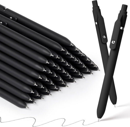 Sooez 40 Pack Bulk Pens Ballpoint, Black Ink Pens for Smooth Writing, Quick Dry Ball Point Pens Black, Medium Point 1.0mm Fidget Pens for Journaling, Office Supplies for Nurse Server, Note Taking