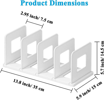 SAYEEC Desk File Sorter Vertical Desktop File Folder Organizer 4 Section Plastic Book Holder Adjustable Shelf Dividers Closet Purse Handbag Mail Binder Organizer Magazine Rack Stand Bookshelf (Pink)