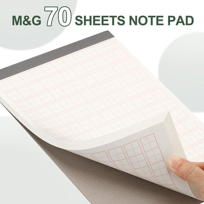 M&G 7x10 Note Pads, 6 Pack B5 Legal Pads 70 Sheets Notepads Writing Pad Graph Grid Chinese Memo Paper Tablet Kraft Cover for Work Writing Note Taking Chinese