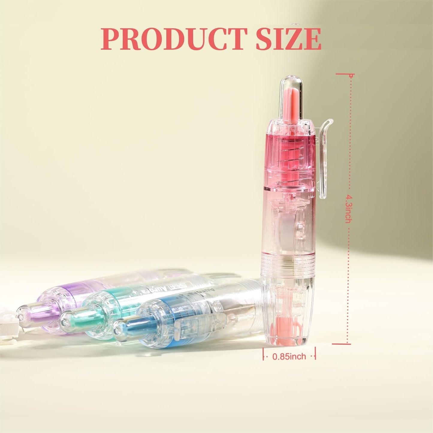 Refillable Correction Tape, 157 ft Total – 2 Pre-Filled Dispensers + 6 Snap-In Refills, School & Office Supplies, Pink &Purple