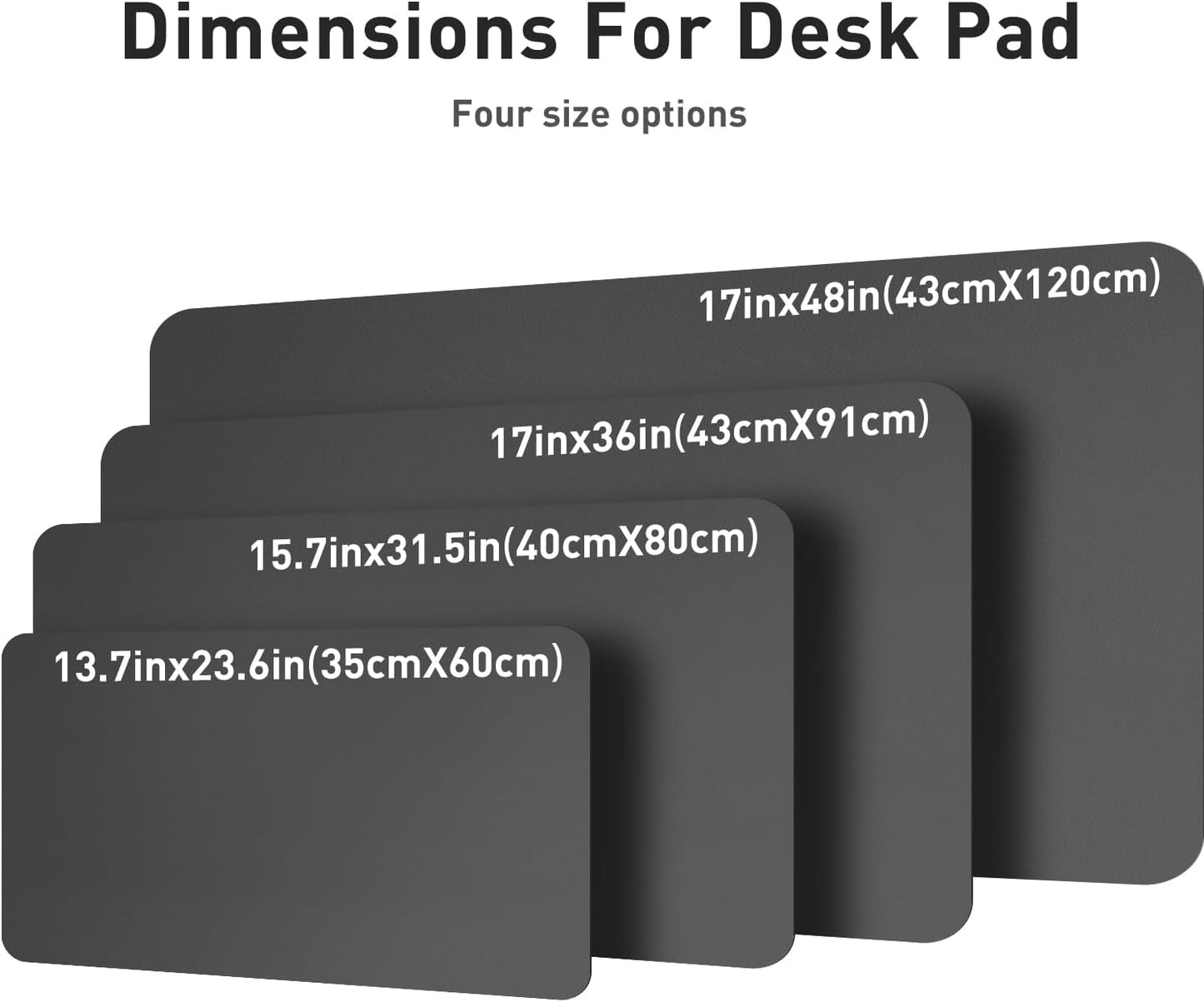 Aothia Leather Desk Pad Protector, Mouse Pad, Office Desk Mat, Non-Slip PU Leather Desk Blotter, Laptop Desk Pad, Waterproof Desk Writing Pad for Office and Home (Black,36" x 17") - Colors B