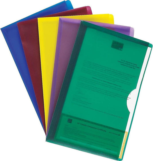 Pendaflex Translucent Poly File Jackets, Legal Size, Assorted Colors, 5/Pack (50993)