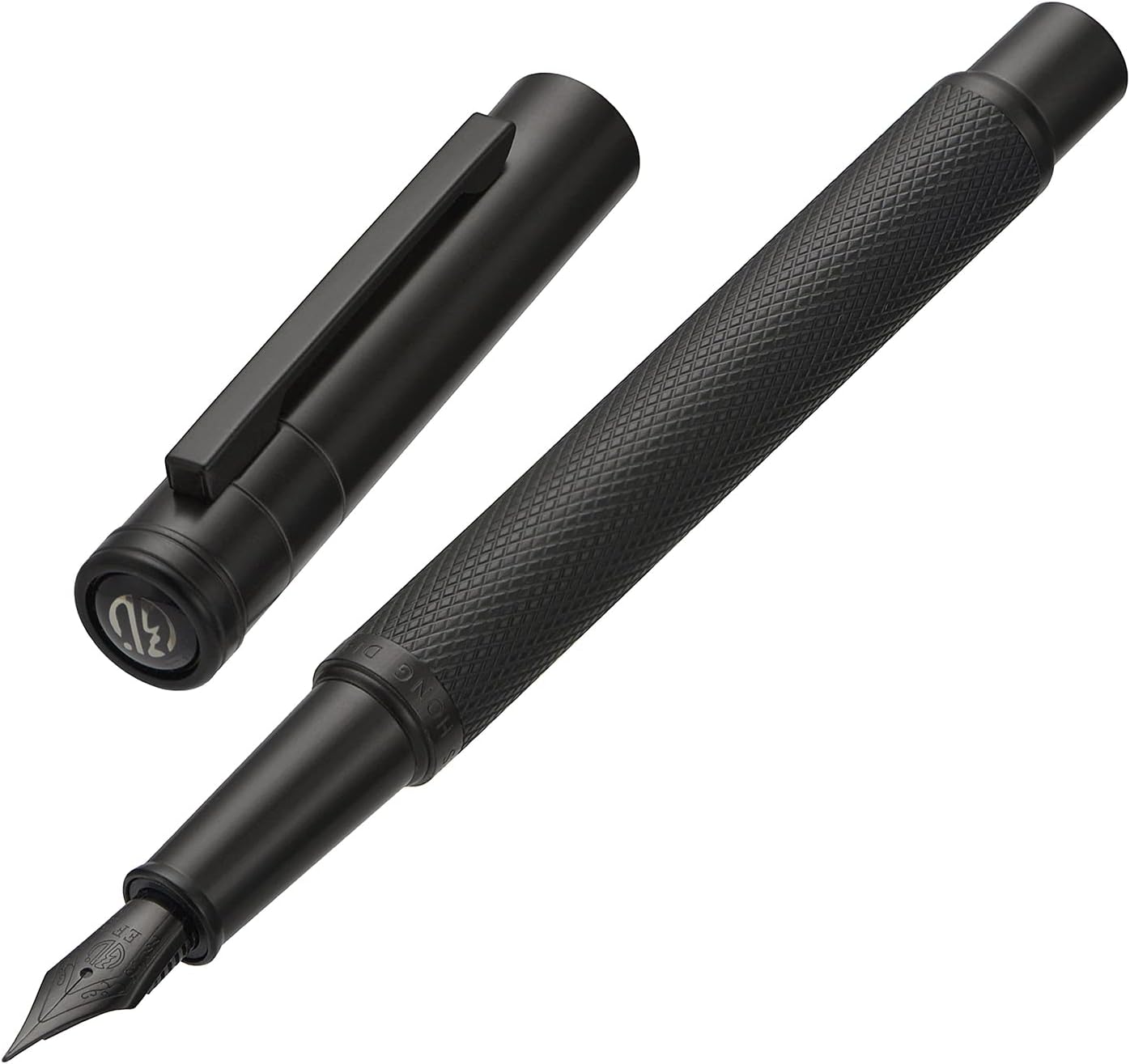 Hongdian Matte Black Forest Rollerball Pen with Schmidt Black Ink Refill, Classic Design with Metal Case for Business Signature