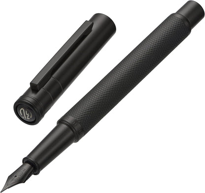 Hongdian Matte Black Forest Rollerball Pen with Schmidt Black Ink Refill, Classic Design with Metal Case for Business Signature