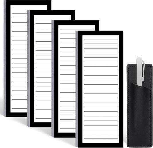 Thboxes 4 Pack Magnetic Note Pad for Fridge with Pen Holder, Totally 200 Sheets Grocery List Magnet Pad for Refrigerator Magnetic Shopping List Pad（Fruit Design）