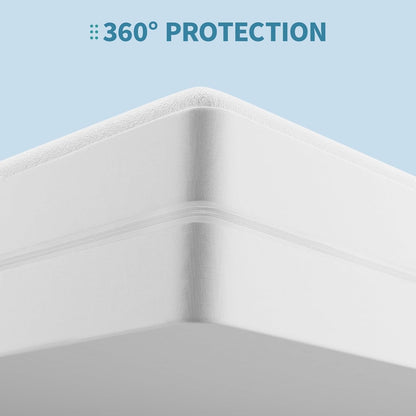 OhGeni 100% Waterproof Queen Size Mattress Protector,Soft Mattress Pad, Cooling Breathable Fitted Sheets,Washable Bed Cover,Non-Slip Deep Pocket,Noiseless for Bedroom
