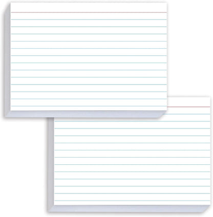 White Index Cards 5x7 Ruled, 50 Pcs File Note Cards, Lined Index Cards, Study Cards, Flashcards for Studying, Notecards for Studying, Note Taking and To Do List