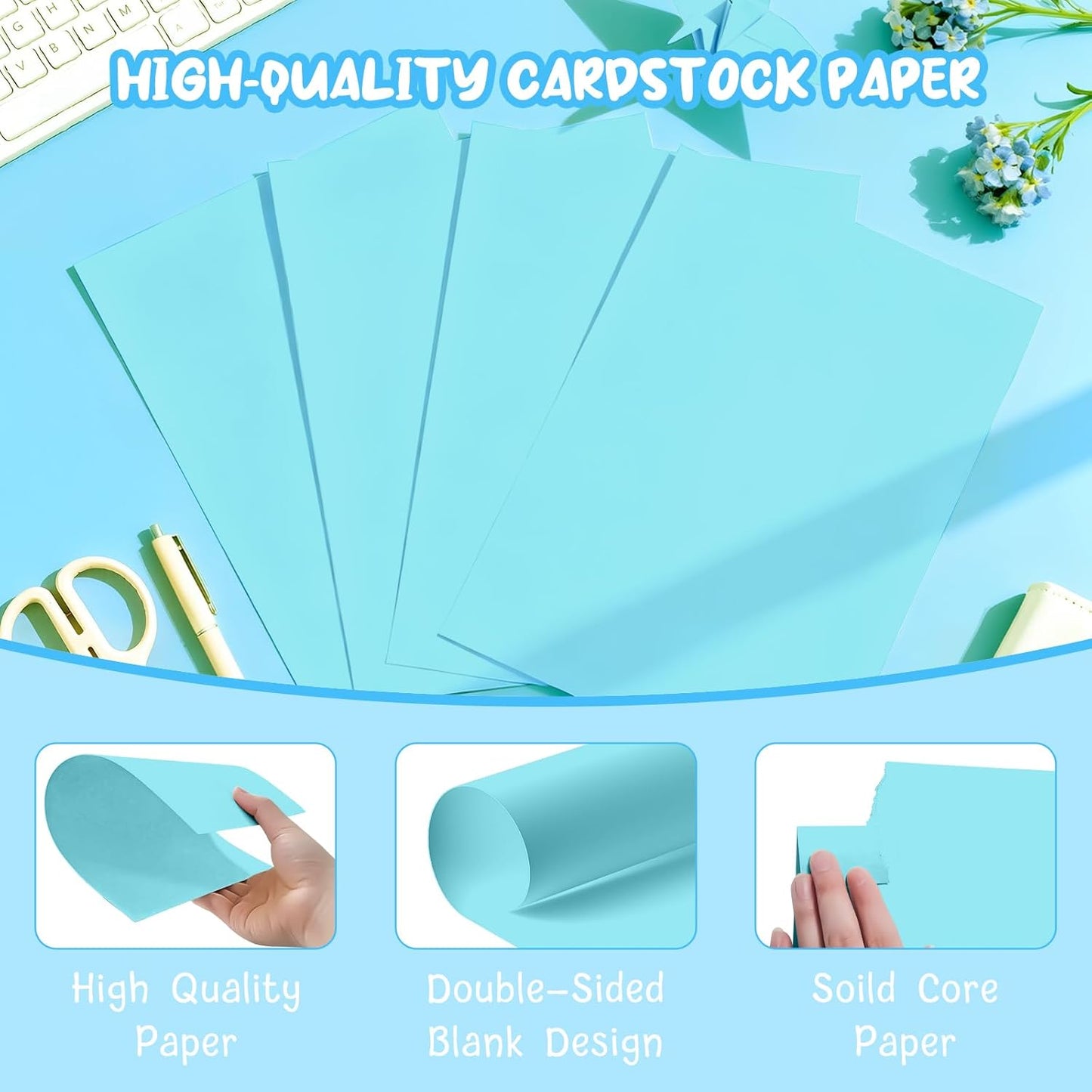 40 Sheets Cream Cardstock Paper 8.5 x 11, Ivory Cardstock Printer Paper 8.5x11, Off White Card Stock Paper 8.5 x 11, 200 GSM Construction Paper for DIY Cards, Greeting Cards, Wedding Invitations