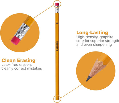Bostitch Premium #2 Pencils, Premium Wood, Unsharpened, HB Graphite, 10-Pack