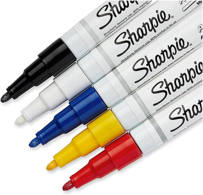 Sharpie Oil-Based Paint Markers, Fine Point, 5 Count - Great for Rock Painting