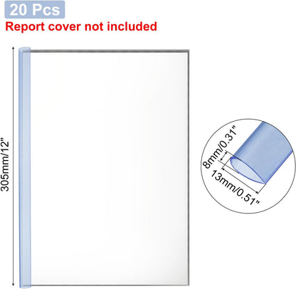 PATIKIL 20Pcs Binding Bars, 13x8mm Binding Bars Slide Grip 50 Sheets Capacity A4 Size Report Binder Presentation Binder for Study Office Report Cover Resume, Transparent Yellow