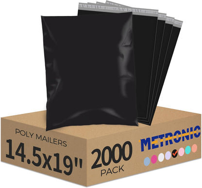 Metronic White Poly Mailers 14.5x19 100 Pack, Large Shipping bags Self-Seal Shipping Envelopes , Packaging Envelope for Small Business, Boutique, Clothing