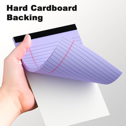 5pcs Small Note Pads 5x8 Notebook College Ruled Legal Pads Color Notepads 5 Pack Study Back Writing Pads 5 x 8 Perforated Narrow Ruled Pads of Paper for School & Office Supplies 30 Sheets/Pack