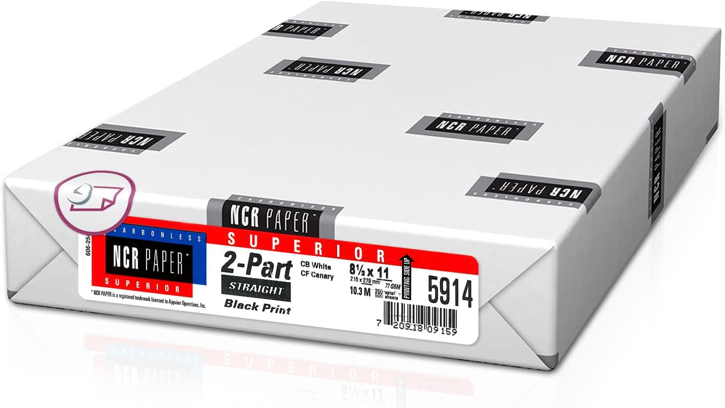 NextDayLabels - Superior Carbon-less NCR, Pre Collated Paper, 500 Sheets Per Pack (8-1/2" x 11" 3 Part Reverse, #5900)