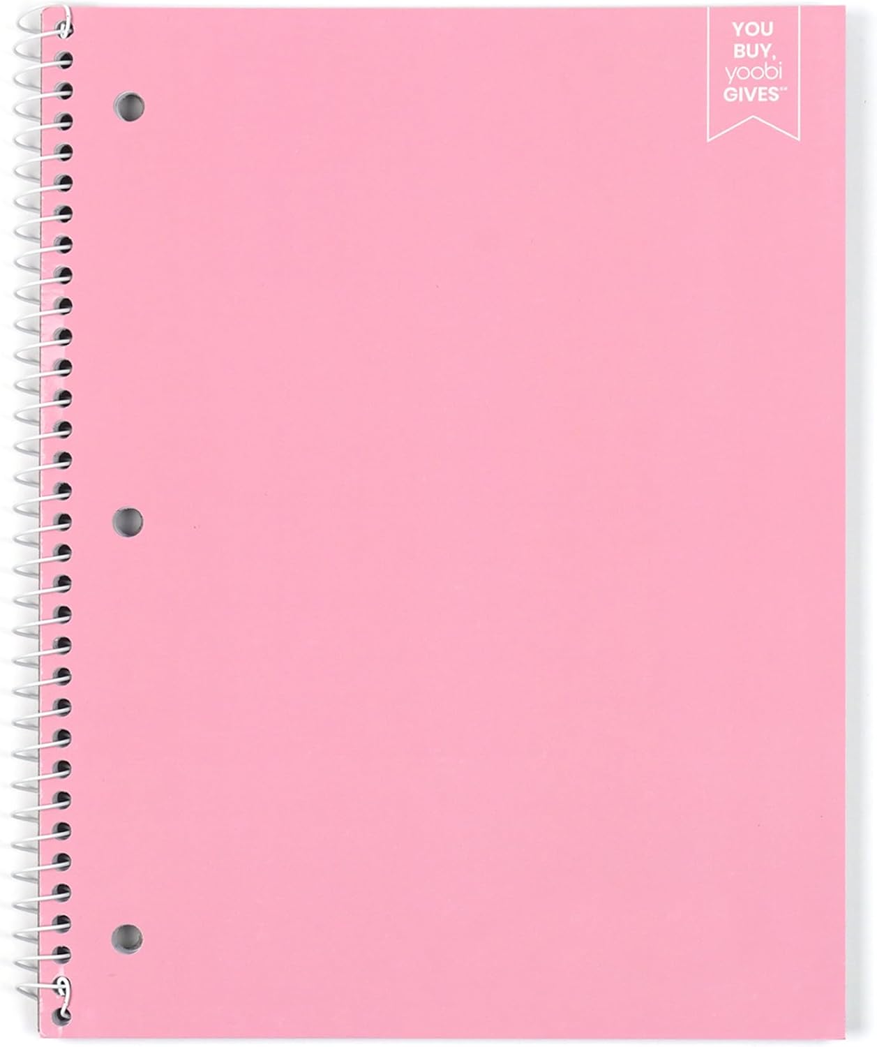 Yoobi College Ruled 8 x 10.5” Spiral Notebook Set – 3-Pack of 1 Subject Notebooks, Pink, Purple & Black Celestial Patterns – 150 Perforated 3-Hole Punched Sheets
