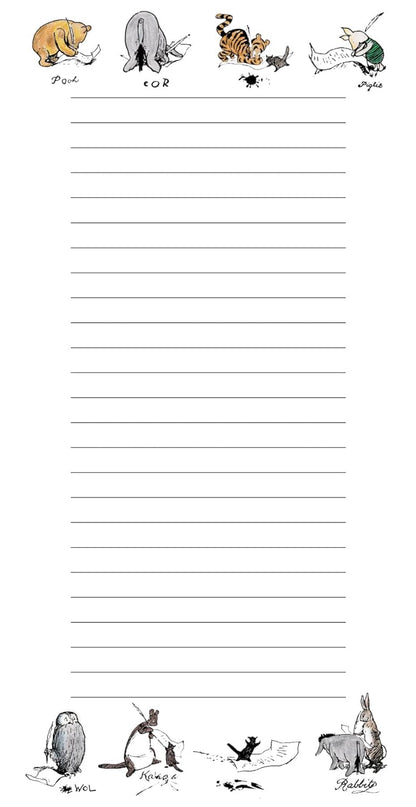 The Unemployed Philosophers Guild Winnie-The-Pooh Notepad- 65 Easy-Tear Paged Memo Desk Note Pad With 4 Alternating Page Designs, 8.25" x 4.25"