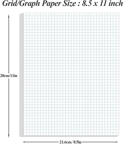 A4 TUL Discbound Grid Filler Paper - 11 Disc Graph Paper, Letter Size 100Sheets / 200Pages Loose-Leaf Paper, 100gsm White Paper, 8.5'' x 11''